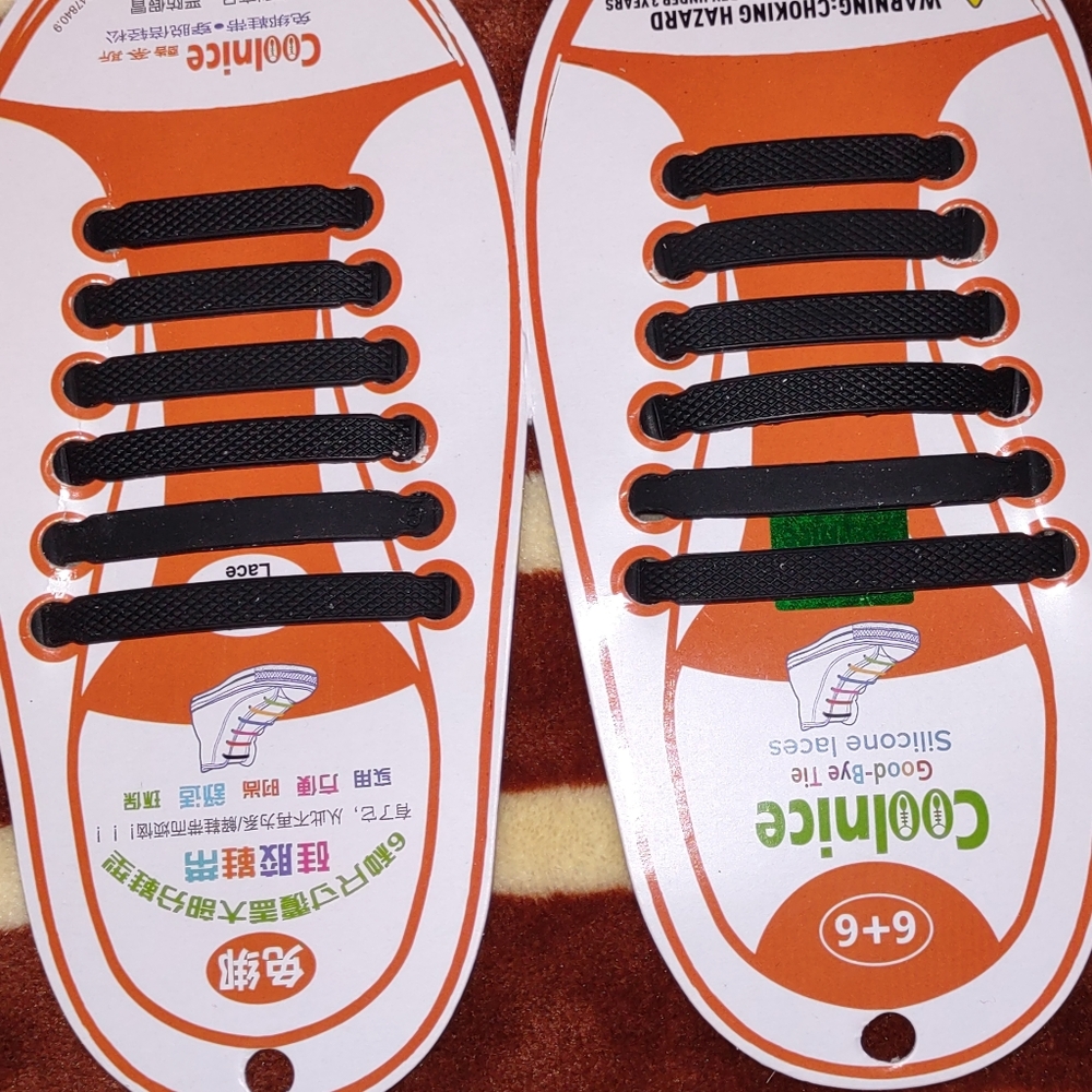 Lot of 3* Coolnice KIDS  no-tie lace shoelaces - Picture 2 of 4
